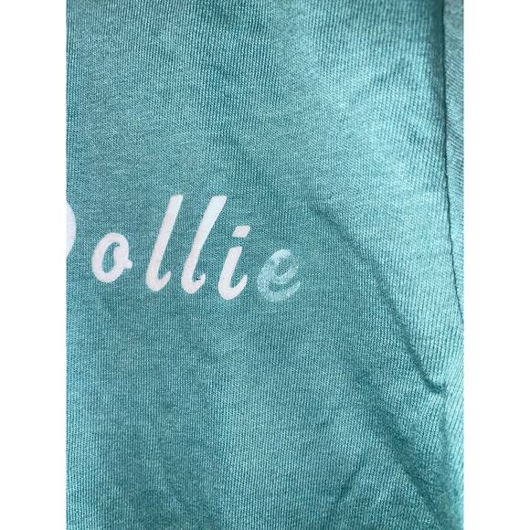 Vintage Hollie Shirt Dollie Green Script Text Tee USA Made VTG 90s Jerzees Small - Picture 5 of 9